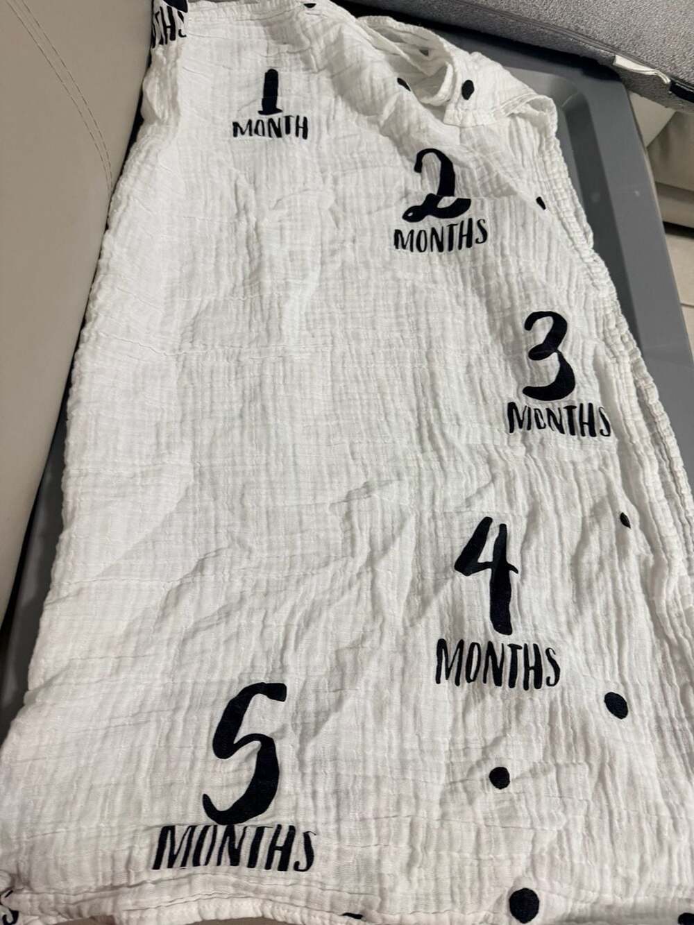 Cloud Island Muslin Baby Milestone Blanket White 1-12 Months